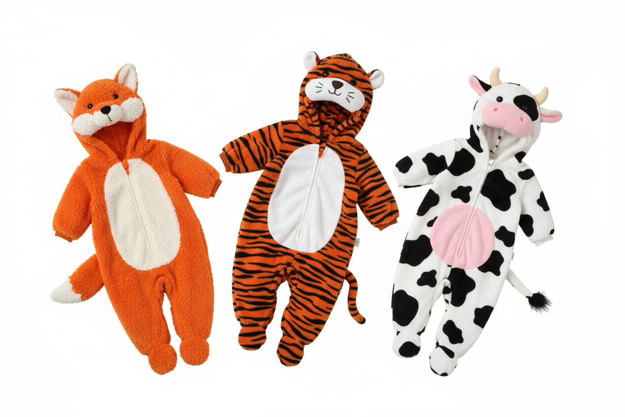 Cute Cartoon Fannel Baby Romper