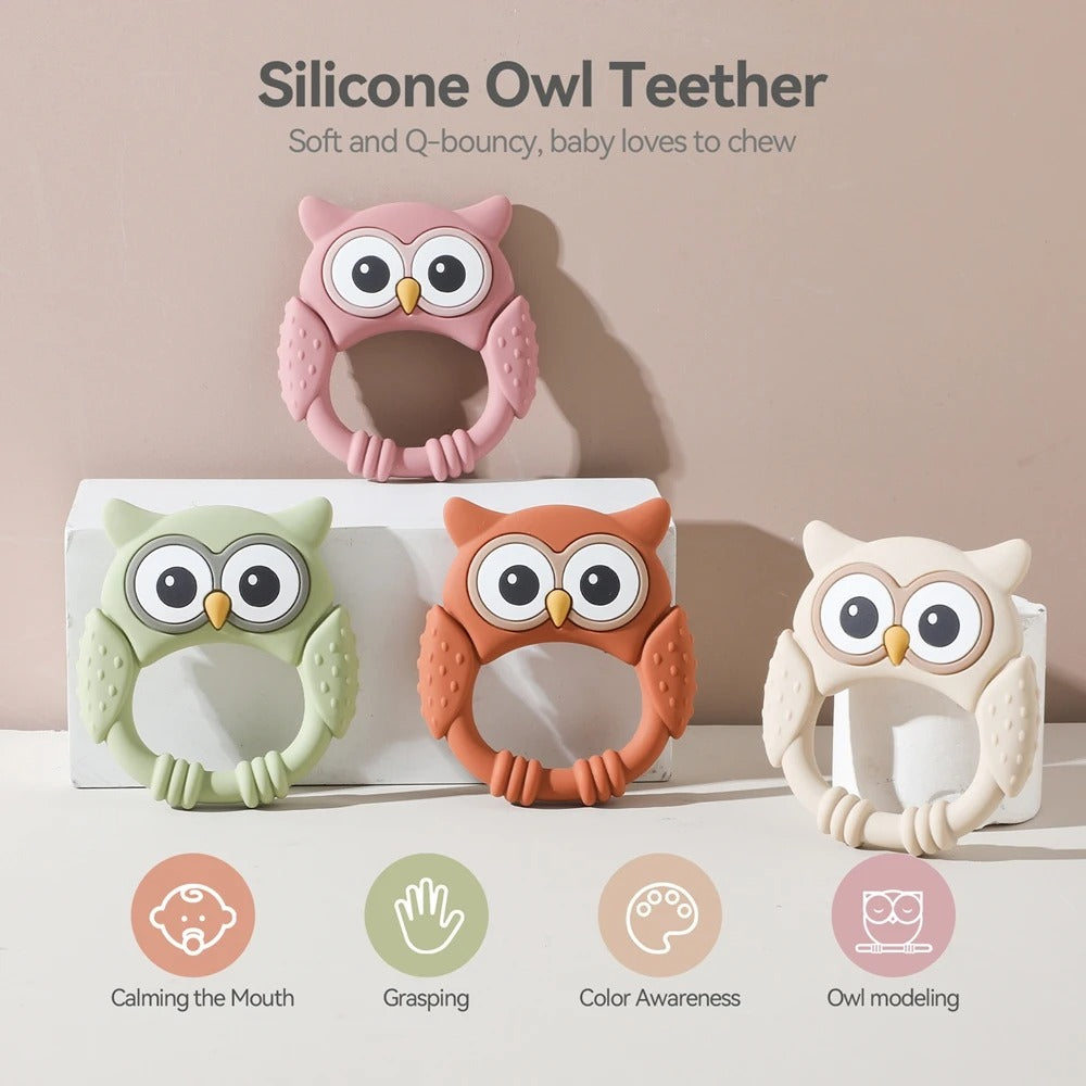 SoothyPals™ Cartoon Silicone Teether Rattle