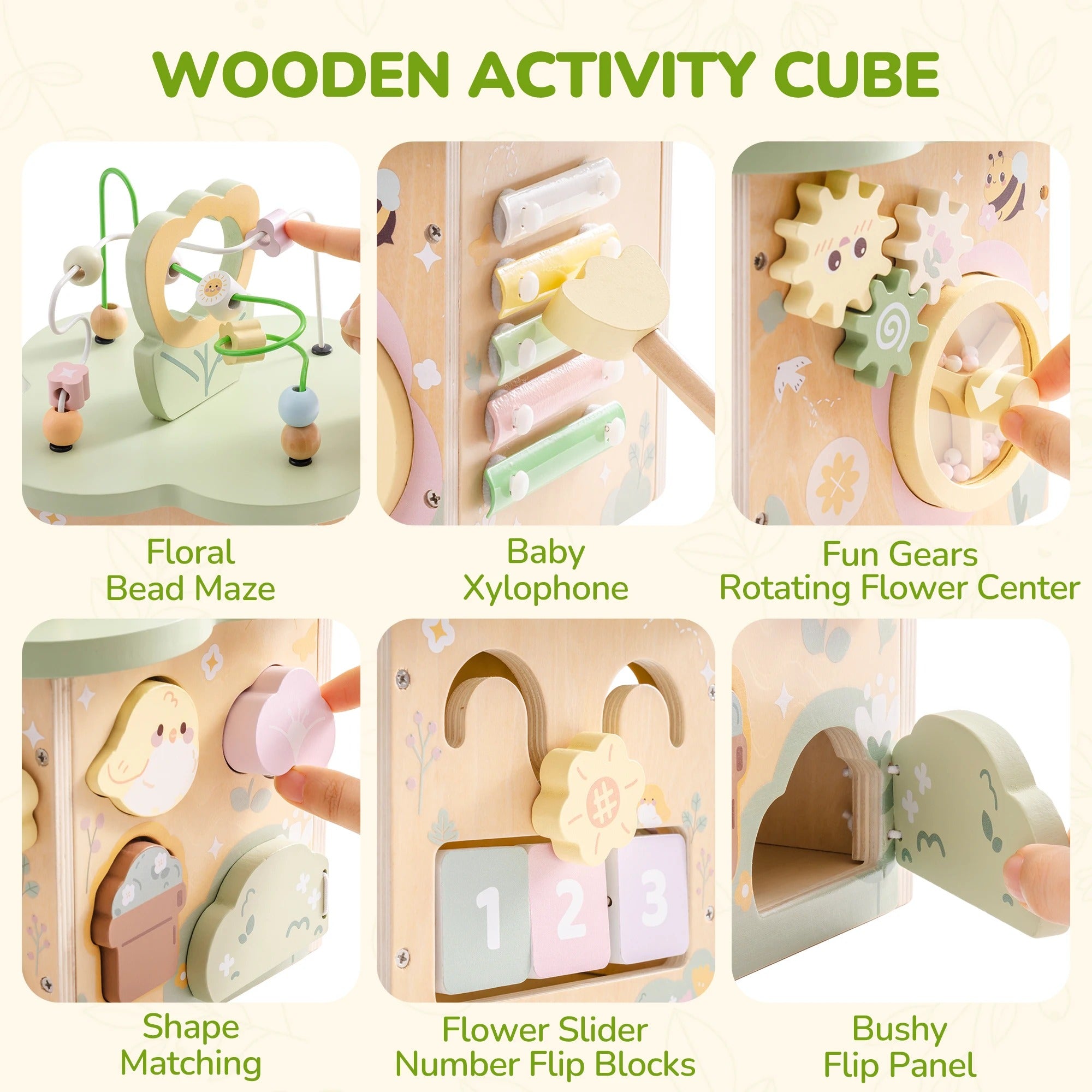 Tiny Treetops™ Montessori Wooden Activity Cube