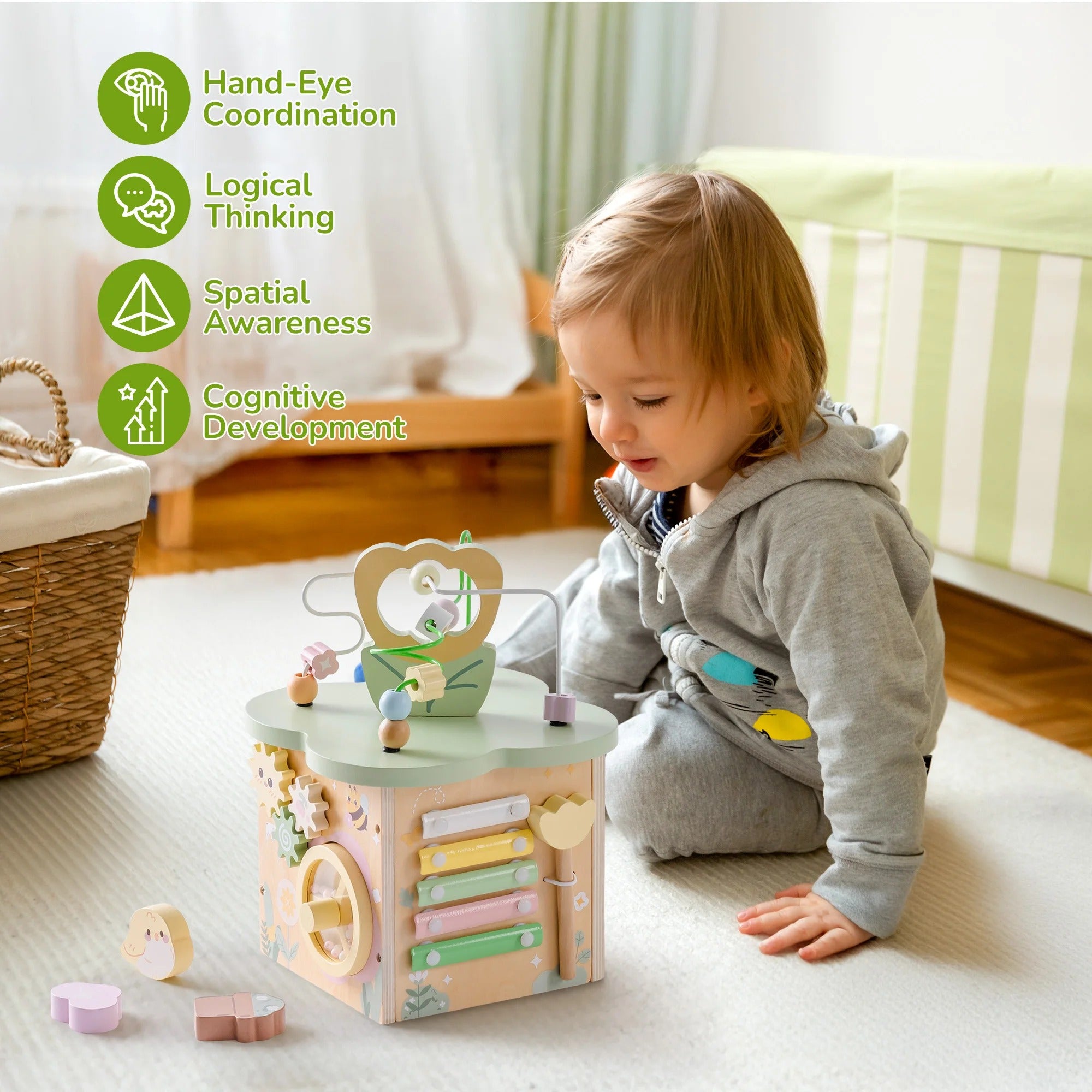 Tiny Treetops™ Montessori Wooden Activity Cube