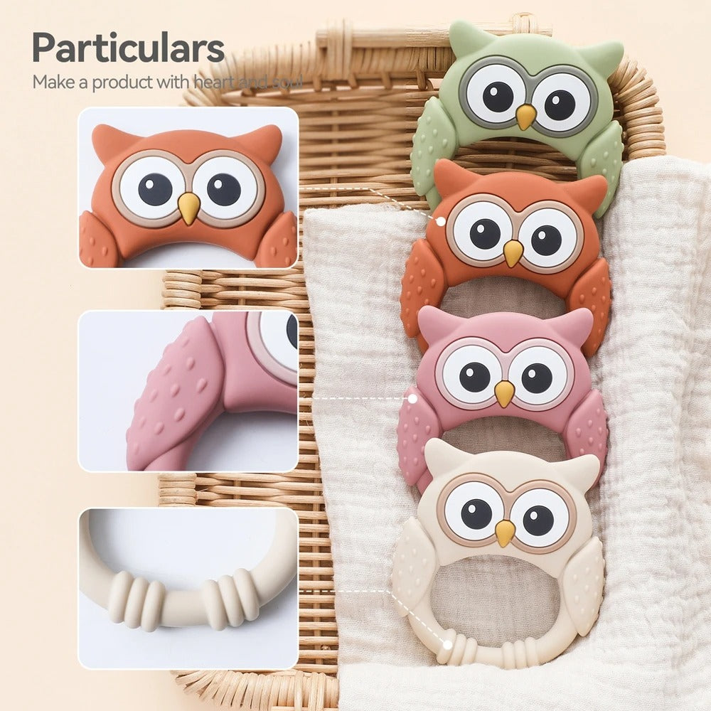 SoothyPals™ Cartoon Silicone Teether Rattle
