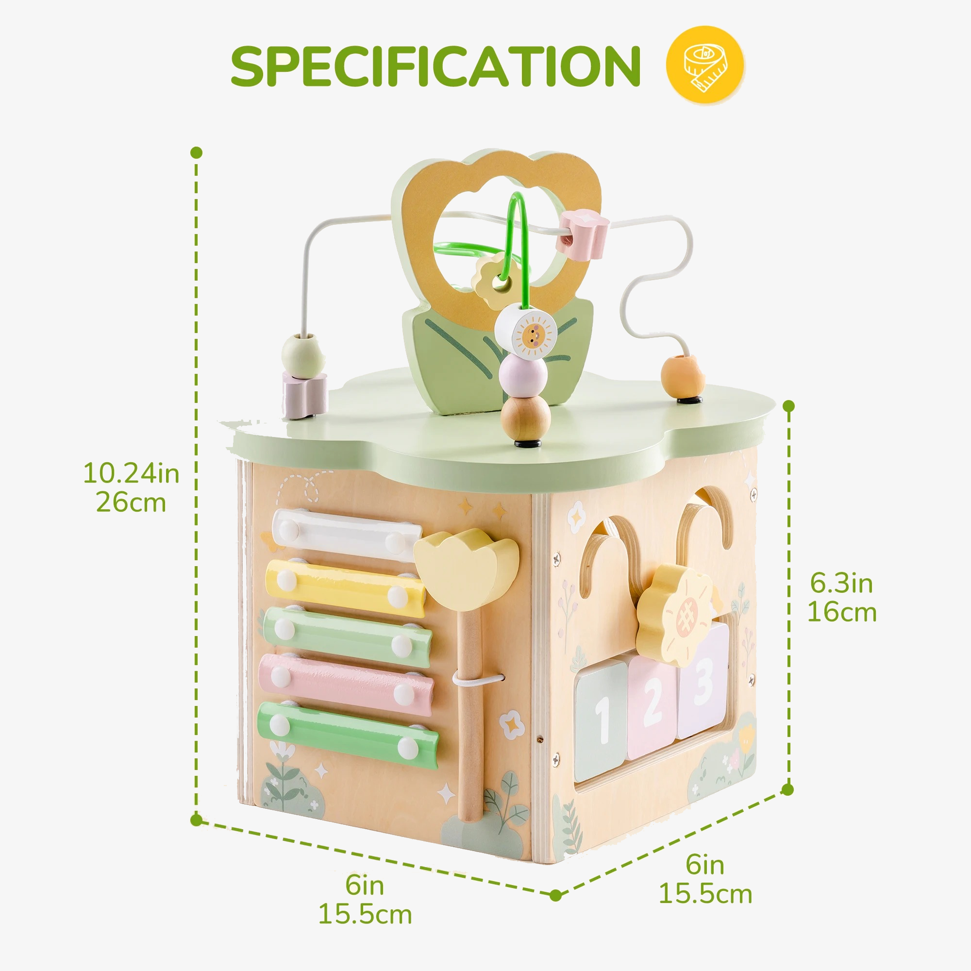 Tiny Treetops™ Montessori Wooden Activity Cube