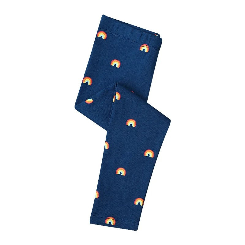 Unicorn Embroidered Girls Leggings – Full-Length Skinny Pants for Autumn & Spring