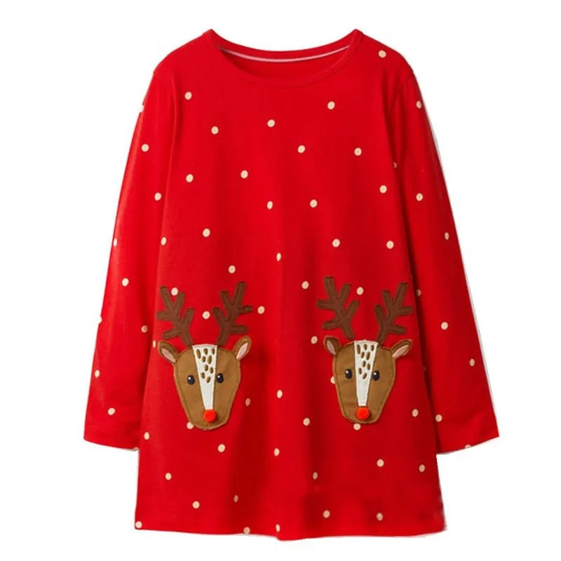 Christmas Princess Dress for Girls – Long Sleeve Party Frock v2