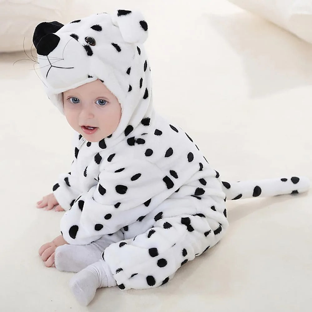Cute Cartoon Flannel Baby Romper White Unicorn