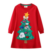 Christmas Princess Dress for Girls – Long Sleeve Party Frock v5