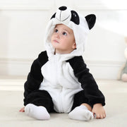 Cute Cartoon Flannel Baby Romper Panda