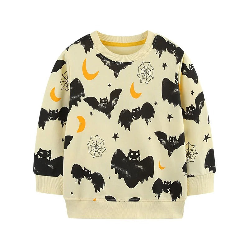 Bats-Themed Boys 2-Piece Outfit – Sweatshirt & Pants Set